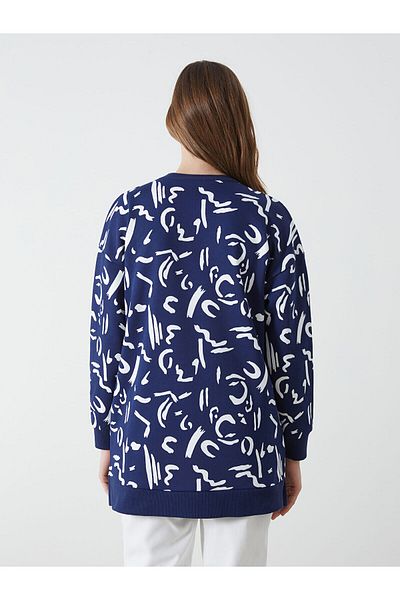 LC Waikiki Crew Neck Patterned Women's Sweatshirt Tunic
