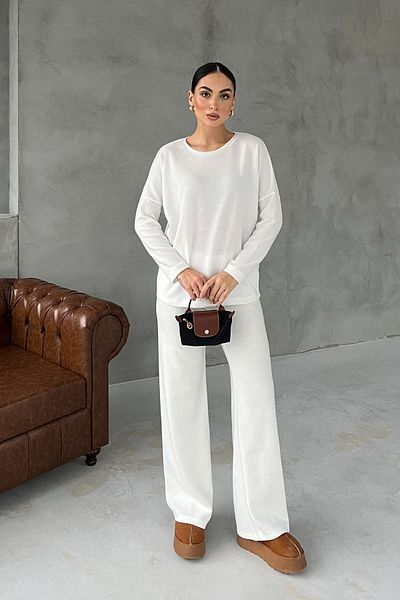 Seda Yalçın Atelier White Knitted Loose Trousers