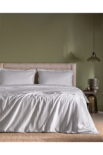 Madame Coco Nicole Double 100% Cotton Dobby Duvet Cover Set - Light Grey
