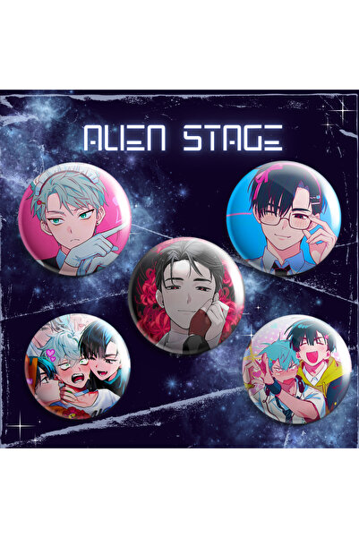 Isekai Alien Stage Rozet Seti 01 - 5 Adet - (58mm)