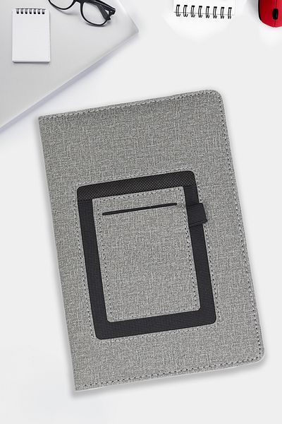 Trendmiya Caiet gri cu buzunar pentru telefon