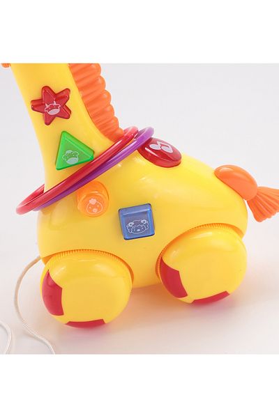 Fab N Funky Yellow Giraffe Pull Along Toy - Durable Coordination Toy for Babies 3M+ Toddler-Friendly Design