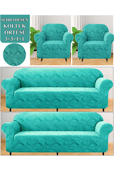 upmall Koltuk Örtüsü Takımı Çekyat-Kanepe Kılıfı Takımı 3+3+1+1 Yıkanabilir S...