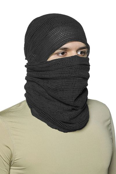 Vogel Eșarfă cu plasă pătrată neagră, pus militar, plasă de ascundere