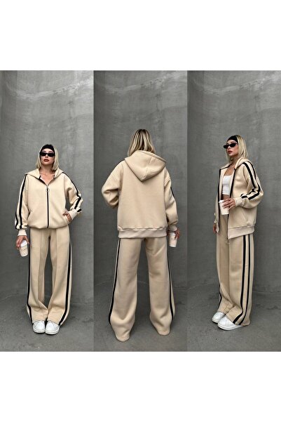 ÖZGEKEBENÇ Şerit Detay Kapşonlu Eşofman Takım