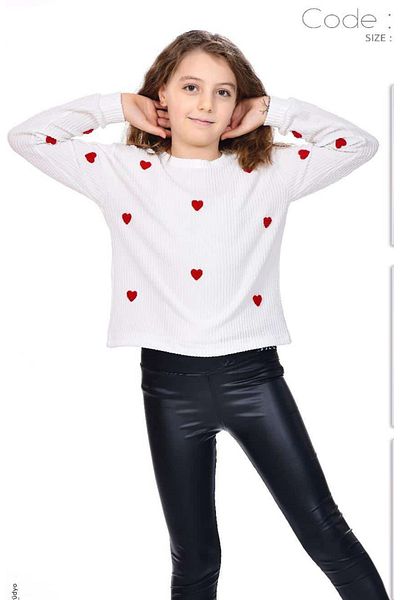 JOY GİRL 130-01-25 SUSION GIRL'S SWEATER CU BRODAT INIMĂ 5-12 ANI