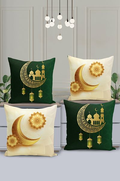 Filamente Set de huse de pernă cu model special Ramadan din 4 piese - imprimate digital pe două fețe