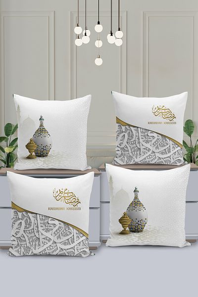 Filamente Set de huse de pernă cu model special Ramadan din 4 piese - imprimate digital pe două fețe