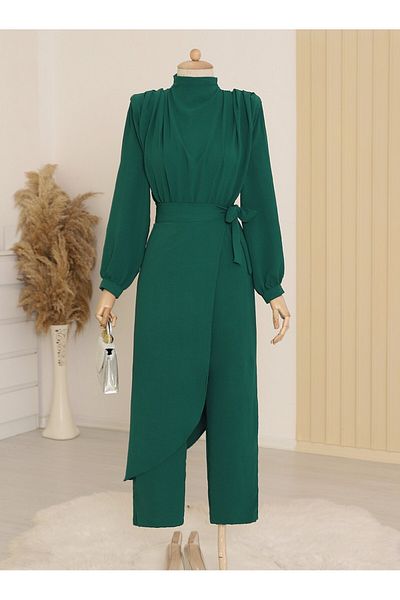Modamorfo Ayrobin Jumpsuit - Skirt Detailed and Padded, Emerald