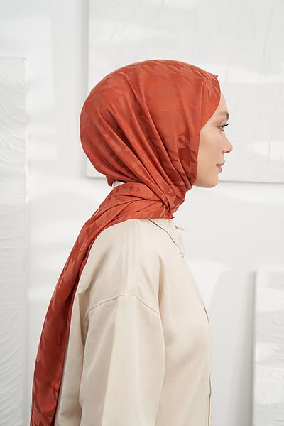 ARMANDA Italian Jacquard Houndstooth Pattern Shawl - Tile