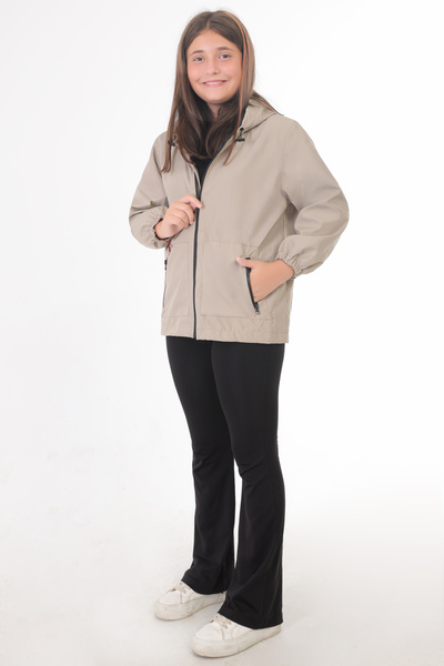 Royalside Спортивний дощовик для дівчаток з капюшоном, подвійною блискавкою, водо- та вітронепроникним підкладкою