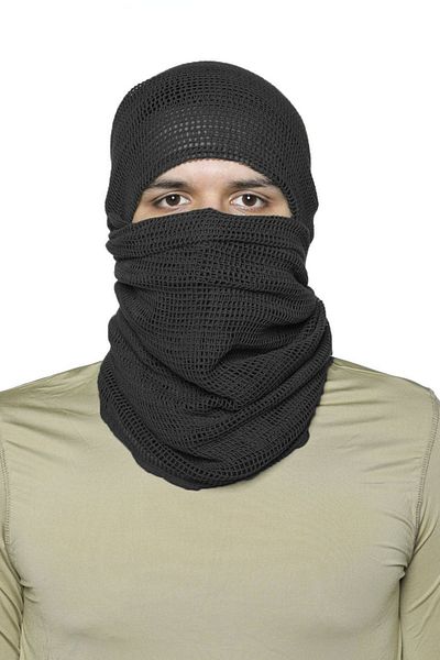 Vogel Eșarfă cu plasă pătrată neagră, pus militar, plasă de ascundere