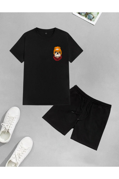 donamod Unisex Dog Printed Oversize Bottom Top Suit