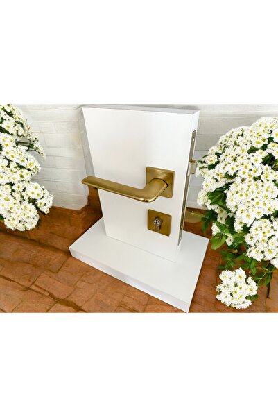 KOLDOOR Fame AL04 - Mâner de ușă din oțel Yale cu rozetă pătrată din titan sc...