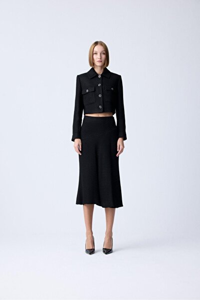 rue Black Jacket with Metal Button Detail