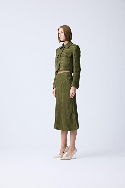 rue Green Jacket with Metal Button Detail