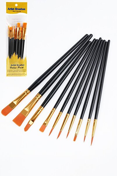 Weather Forecast 10 Adet Yağlı Akrilik Guaj ve Suluboya Fırçası Takımı Naylon...