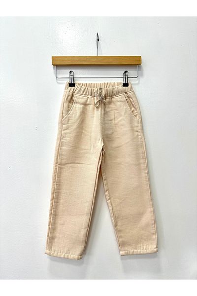 rois Beige Color Children's Muslin Pants