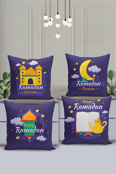 Filamente Set de huse de pernă cu model special Ramadan din 4 piese - imprimate digital pe două fețe