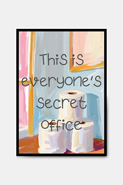 PİTAYA Ofis Banyo Poster - Çerçevesiz Tasarım Banyo Tuvalet Yazılı Poster Tab...