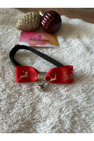 Melo Happy Birthday Red Christmas Themed Ribbon Cat and Small Breed Dog Collar
