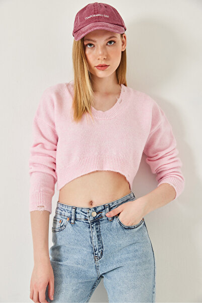 Bianco Lucci Women's Crop Knitwear Sweater 20246925