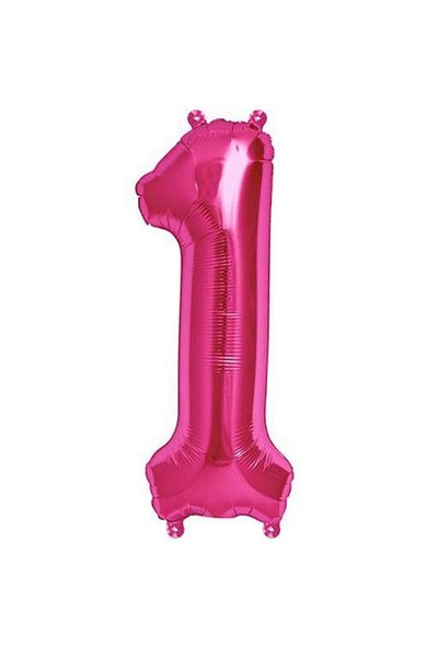 parti sürprizi Pink 1 Number Foil Balloon 40 cm 1 Piece