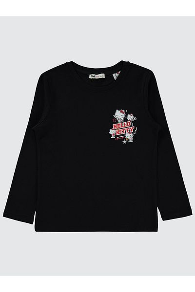 Hello Kitty 6-9 Years Girl's Black Sweatshirt