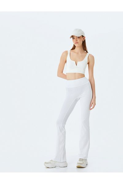 Koton V-Neck Sleeveless Slim Fit Sports Bra