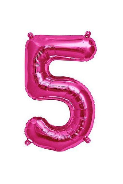 parti sürprizi Pink 5 Numbers Foil Balloon 40 cm 1 Piece