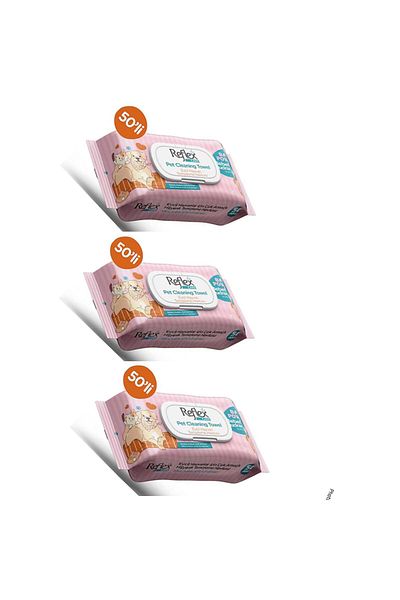 Reflex Care Multi-Purpose Hygienic Cleaning Towels for Pets 50 X 3 Pack