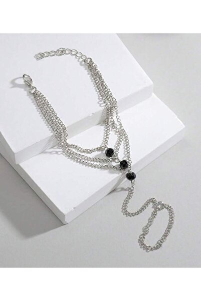 MODAMAYS Stylish and Modern Black Bead Chain Foot Shahmeran