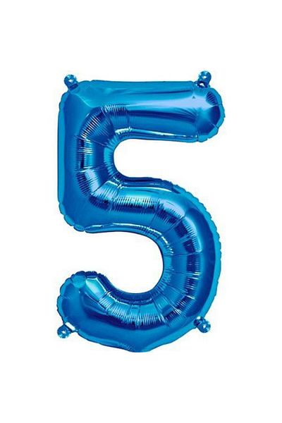 parti sürprizi Blue 5 Numbers Foil Balloon 40 cm 1 Piece