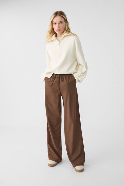 Stradivarius Long flowing smart trousers