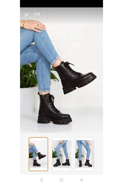 BENNU DERMO FASHİON حذاء نسائي ذو سحاب جانبي ونعل سميك