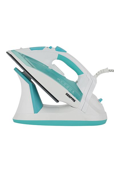 Geepas Steam Iron- Suitable for All Kinds of Fabric, 2400 W Power/  Blue and White