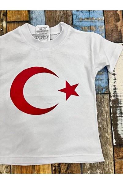 donamod unisex children's Turkish flag t-shirt / Turkish flag t-shirt / crescent and star t-shirt