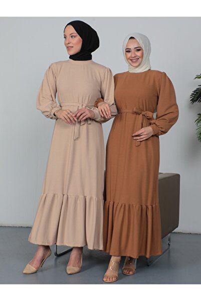 Modamorfo Φόρεμα με ριμπ ζωνό με μερική φούστα