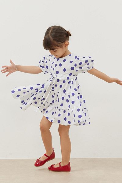 Fahhar Kids Rochie albastră cu buline