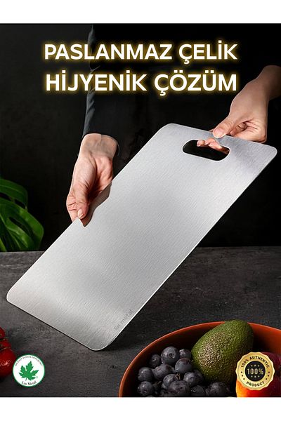 linmetal 304 Quality Stainless Steel Cutting Board - Antibacterial, Healthy Cutting Board