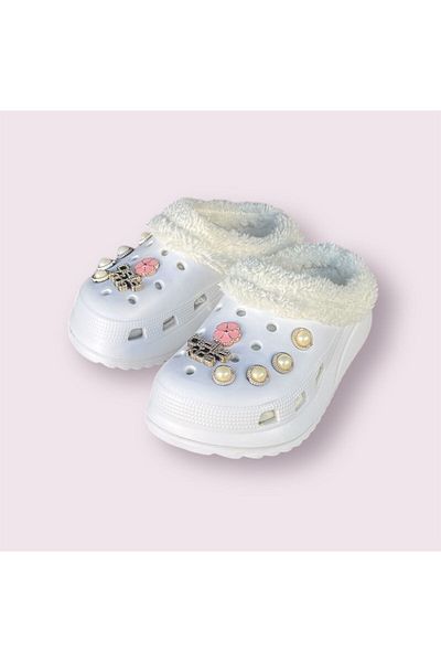 AkınalBella Girl's Woolen Slip-Resistant Sole Lightweight Home Outdoor Slippers