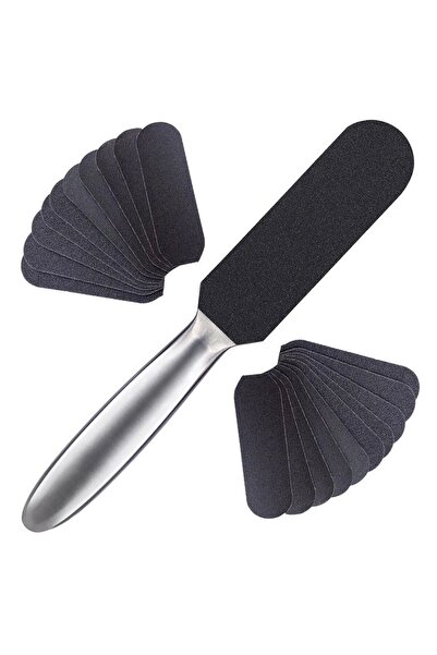 Anil Professional Cosmetics Topuk Törpüsü Ayak Paslanmaz Çelik - Ölü Cilt Ve Sert Nasır Temizleme Için Çift Taraflı 10 Yedeklı