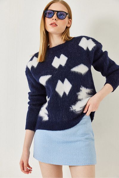 Bianco Lucci Raised Jacquard-Strickpullover für Damen 20246927