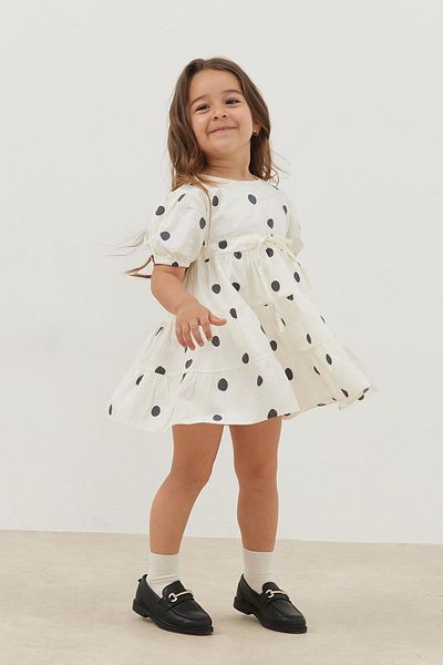 Fahhar Kids Rochie neagră cu buline