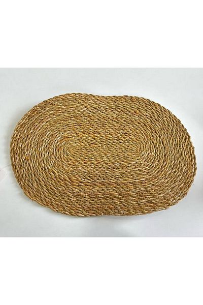 Bliss 3 τμχ Φυσική ιουτένια ψάθινη οβάλ 44cm Μεγάλο μέγεθος American Service Πλεκτό Supla Κομψό και ανθεκτικό σουπλά
