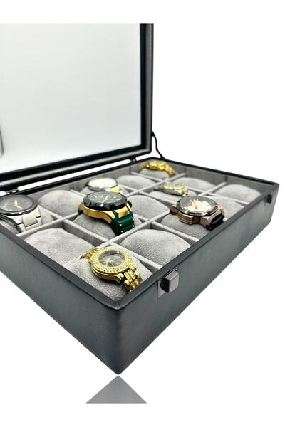 Dijital Çarşı Diji 15-Piece Watch Box Watch Case Black