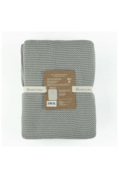 Bumble & Bird - Knitted Receiving Blanket - Grey