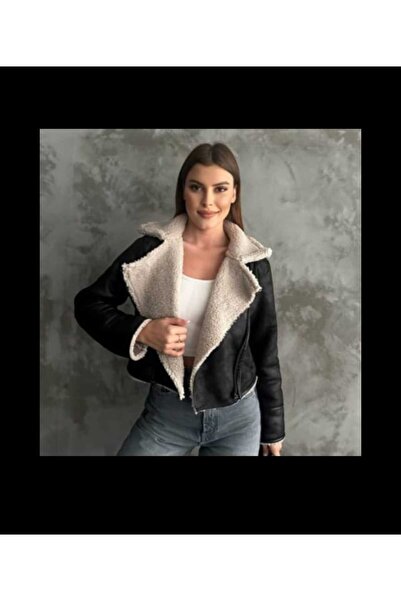 Zeliza Moda Evi Kadın Nubuk İçi Kürklü Çift Cepli Fermuarlı  Kapüşonsuz Kısa ...