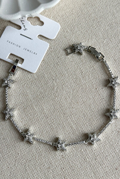 MODA Caprea Pirinç 17 2 Cm Taşlı Yıldız Bileklik Kadın Altın Renkli Karamaz B...