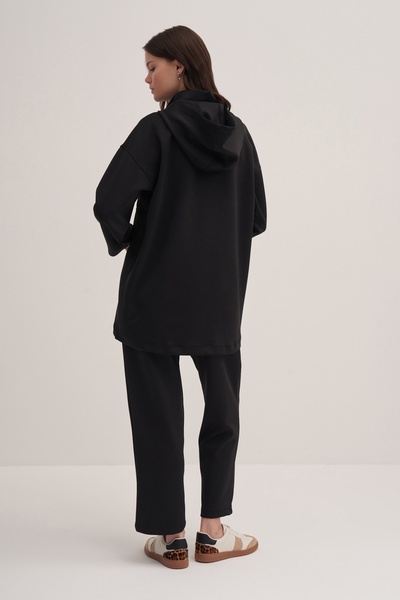 EBU Prive Women's Black Scuba Sweat - Hooded and Zippered